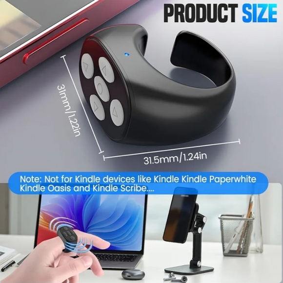 Multifunctional Mobile Remote Control Ring For IOS & Android - Picture 3 of 9